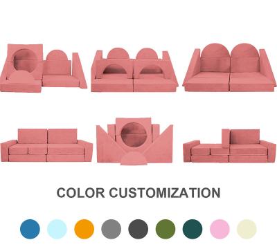 China Modern Play Cushions Folding Couch Kids Sofa Newly Favored Room Washable Modular Foldable Sofa Modular Play Couch for sale