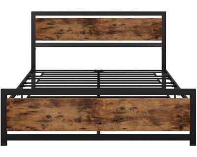 China Foldable Under Bed Storage Space Wood And Metal Platform Bed Frame for sale