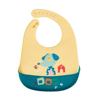 China BPA Toddler Saliva Waterproof Bib Free Newborn Pocket Soft Silicone Baby Eating Bibs With Food Catcher for sale