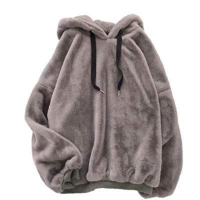 China Autumn Winter Coats Hooded Women Anti-wrinkle Casual Loose Warm Hoodies Ladies Shear Flannel Pullover Female Sweatshirt for sale