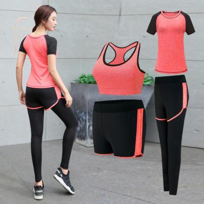 China Fashion anti-static sport running bra set fitness yoga clothing set fast dry loose thin women 3 pieces of sportswear for sale