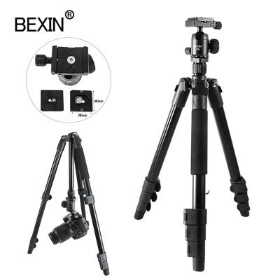 China BEXIN PORTABLE Travel Lightweight Portable Tripod with 360 Degree Ball Head Monopod Extendable Tripod Mount for DSLR Camera DV Spotlight for sale