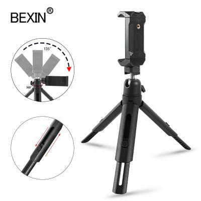 China BEXIN Shoe Mount Travel PORTABLE Universal Desktop Cold Camera Tripod Mini Convertible Tripod for SLR Camera Phone Snap Microphone for sale