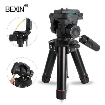 China BEXIN Mini PORTABLE Camera Tripod Phone Tripod Holder Table Mount with Three Way Head for SLR Mic Picks Camera Card Maker Phone Clip for sale