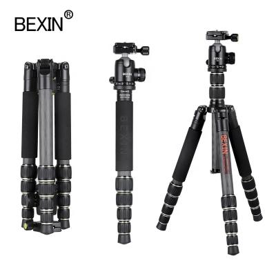 China BEXIN Carbon Fiber Tripod High Density Center Support Flexible Dual Axle System Portable Slot Monopod For Digital SLR Camera for sale