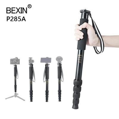 China BEXIN P285A Professional Digital Camera Camera Monopod Aluminum Handheld Tripod For DSLR Camera Head Phone Clip Compass for sale