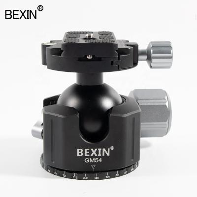 China BEXIN Aluminum Alloy Panorama Spline Low Density Double Ball Main Ball Head With Quick Release Plate For Camera Tripod Head for sale