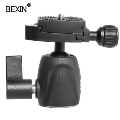 China BEXIN Mobile Phone Camera Head Mini Ball Head Portable Small 360 Degree Screw Ball Head with Quick Release Plate for Canon DSLR Video Camera for sale