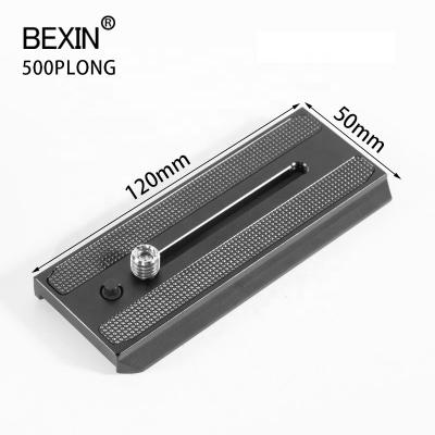 China Camera BEXIN 120mm Long Dish Mount Dish Lock Quick Release Head Bolt Tripod Ball Security Support Presser Plate For Manfrotto MVH500AH Liquid Head for sale