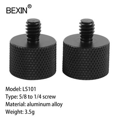 China Round Camera Tripod Parts Wholesale Knurled Adapter 5/8 Inch Aluminum Alloy Screw Ball Head To 1/4inch Camera Stand Screw for sale