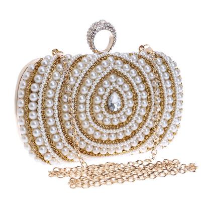 China Hot Selling Dinner Bag Ladies Beads Clutch Bag Fashion Banquet Exquisite Diamond Dress Dinner Bag Smart for sale