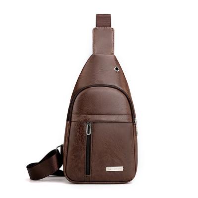 China Vintage Men Messenger Bag Headphone Hold Large Capacity Sports Leisure Waterproof Shoulder Bag Running Multifunctional Chest Bags for sale