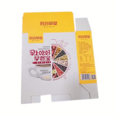 China Recycled Materials White Cardboard Custom Logo Printed Ivory Board Cereal Food Packaging Box With Matte Lamination for sale