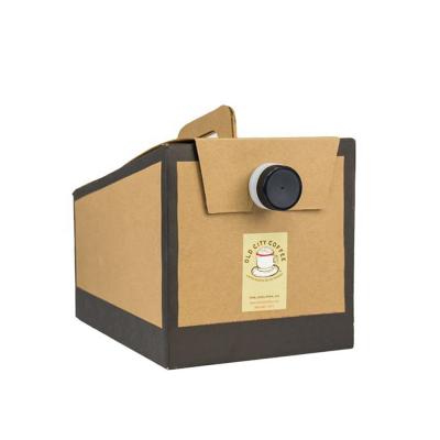 China Recycled Materials Logo Printing Liquid Packaging Coffee Box Dispenser 96oz Custom Coffee To Go Beverage Bag In Box for sale