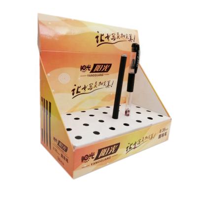 China Custom Retail Corrugated Cardboard Pen Display Recycled Materials POP PDQ Box With Custom Branded Logo Printing for sale