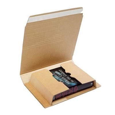 China Recycled Materials Self Seal Closure Cardboard Cd Dvd Custom Colored Adhesive Mailer Express To Cardboard Shipping Boxes With Tear Strip for sale