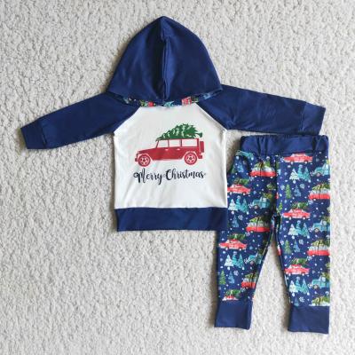 China Casual Merry Christmas Boy Hoodie Outfits Kids Clothing Sets Boy Clothes Toddler for sale