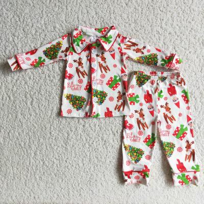 China Casual Cute Long Sleeve Pants Christmas Pajamas Christmas Kids Outfits Boys Sleepwear for sale