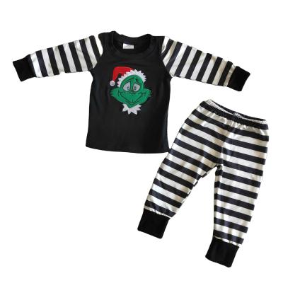 China Winter Children Pajamas Christmas Style Applique Cartoon Casual Pattern 2 Piece Cotton Set Baby Boys Sleep Wear for sale