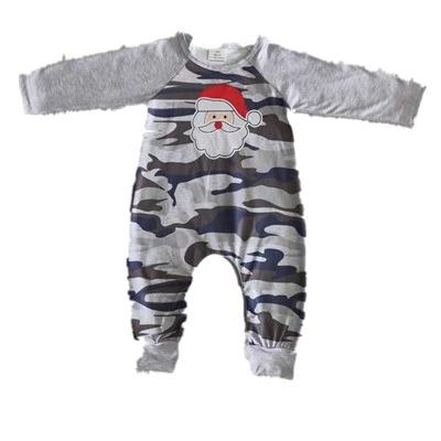 China Santa's Casual Leopard Christmas Romper Wholesale RTS Gray Boutique NO MOQ Baby Clothing Kids Outfits High Quality Baby Clothes for sale