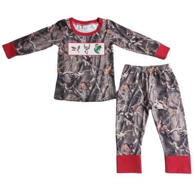 China Wholesale Christmas Red Deer Pajamas RTS Breathable Outfits NO MOQ Baby Western Style Girls Sets High Quality Kids Clothing for sale