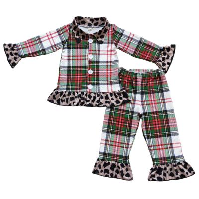 China Wholesale Breathable Red Leopard Pajamas Pajamas Boutique RTS NO MOQ Baby Western Style Girls Sets High Quality Kids Clothing for sale