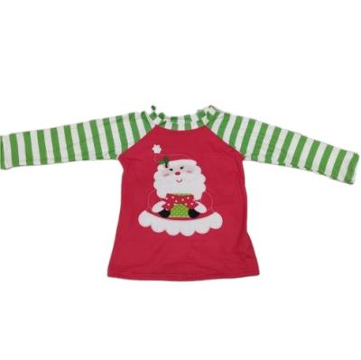 China Fashionable Autumn Winter Breathable Toddler Santa Christmas Long Sleeve Tops RTS NO MOQ Wholesale Baby Girls Clothes Kids Clothing for sale