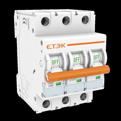 China Protection ETEK Mini Circuit Breaker EKM3-63 6KA MCB 1P-4P IP20 Miniature Circuit Breaker for sale