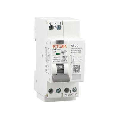 China ETEK 1P+N Earth Leakage Protection Circuit Breaker EKL9-40AFD AFDD Circuit Breaker Arc Fault Residual Current Circuit Interrupter for sale