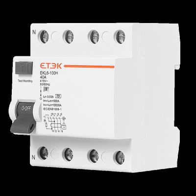 China Protection ETEK MCB EKL6-100H 4P Mini AC Circuit Breaker 32a for sale