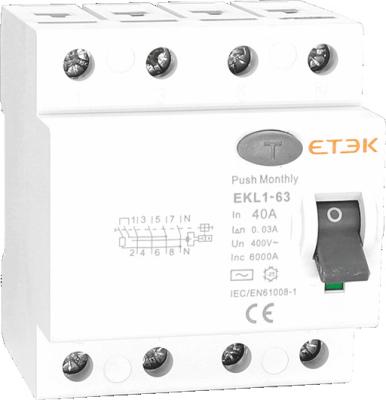 China Miniature Protection ETEK RCCB EKL1 Circuit Breaker OEM MCB 1p 4p Mini Circuit Breaker for sale