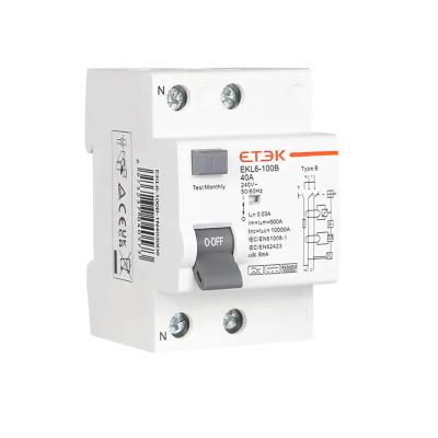 China ETEK RCCB Leakage Protection Circuit Breaker EKL6-100 6KA Miniature Circuit Breaker Mcb 2p And 4p for sale