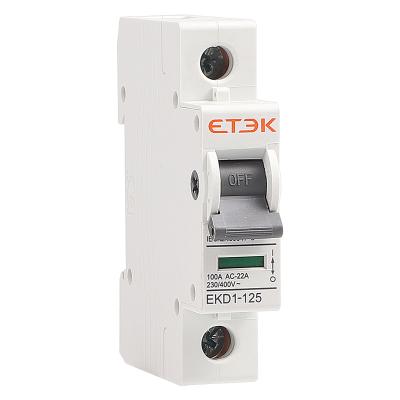 China ETEK Insulator EKD1-125 PVC Switch Box Insulator Switch 1P 16-125a AC Type AC Power Switch EKD1-125 1P for sale