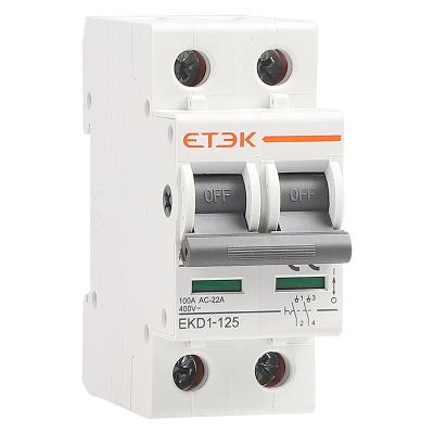 China ETEK Wholesale Price EKD1-125 2p Isolator Switch AC Mount Type On 35mm Din Rail Power Switch EKD1-125 -2p for sale