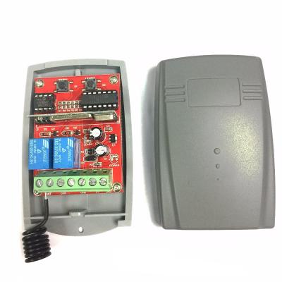 China Fixed code and universal code gate garage door 12-24FV dc 2 Channel rolling remote control receiver 433mhz for sale