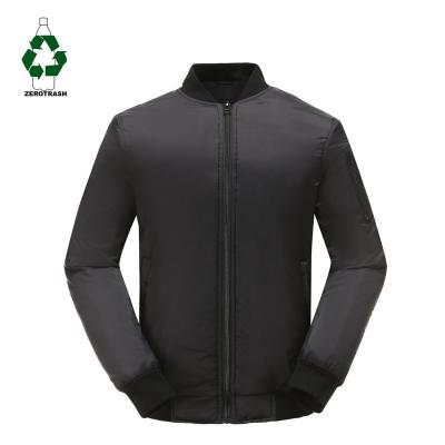 China Viable Men Recycled Bomber Jacket Rpet Light Padded Bomber Jacket With Heavy Rib Collar And Rib Waist for sale