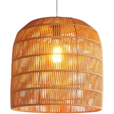 China Contemporary Hand - Woven Bamboo Pendant Light Rattan Hanging Pendant Lamp For Kitchen Farmhouse for sale