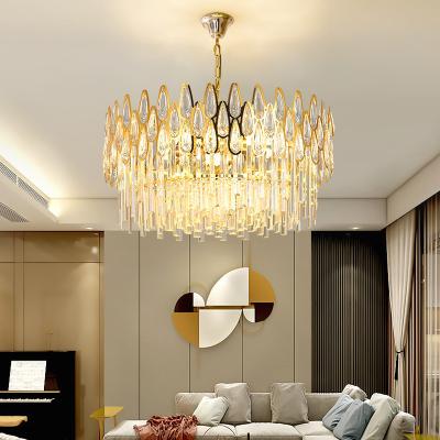 China Modern Luxury Bedroom K9 Crystal Chandelier Nordic Simple Round LED Living Room Dining Pendant Lights for sale