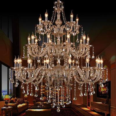 China Modern Large Chandelier Crystal Hotel Lobby Wedding Luxury European France Palace Candle Chandelier for sale