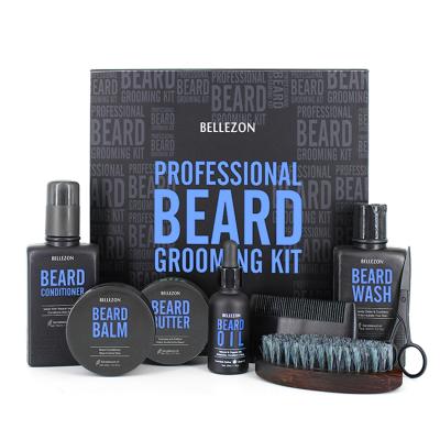 China OEM ODM Refreshing Service 8pcs in 1 Set Sandalwood Fragrance Beard Grooming Kit For Man for sale