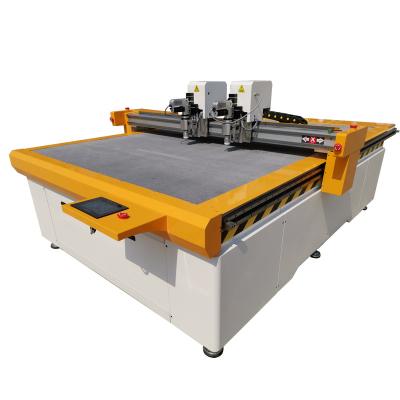 China 1625 High Speed ​​Double Heads CNC Rubber Sheet Slitter Knife Oscillating Knife Cutting Machine Leather Trims for sale