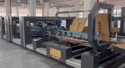 China Fully Automatic Carton Folder Gluer Machine Flat Wire with Suction Belt Feeding for sale