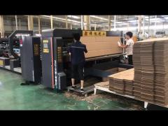 Fully Automatic Carton Folder Gluer  Stitcher Machine With Suction Belt Feeding