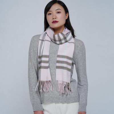 China 100% Cashmere Cashmere Wholesale Price Check Lady Wrap Cashmere Scarves Luxury Woven 100% Cashmere Scarf for sale