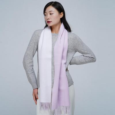 China 100% hot sale cashmere scarf women's winter color double-sided two-tone scarf factory supply double cashmere for sale