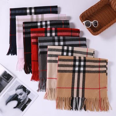 China 2022 Wholesale Custom Logo Plaid Luxury Soft Travel Cashmere Pashmina Pashmina Winter Scarf Women Men Scarf For Women Winter for sale