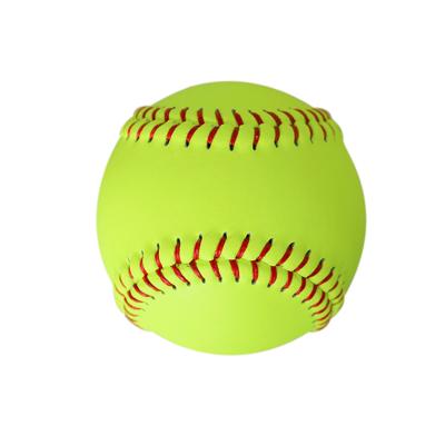 China 12inch Cheap Durable NFHS Approved Yellow Synthetic Leather Practice Baseball for sale