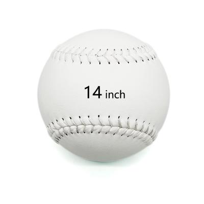 China Wholesale Leather PU Leather Core Slowpitch Baseball Ball 14inch For Training for sale