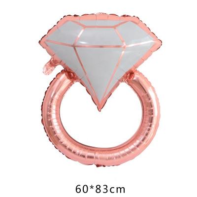 China Gift Toy Rose Gold Diamond Ring Foil Balloon for Wedding Party Decoration Supplies for sale