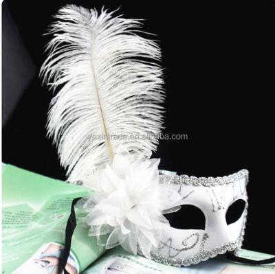 China Factory Wholesale Halloween Plastic Venetian Carnival Party Custom Venice Feather Mask for sale